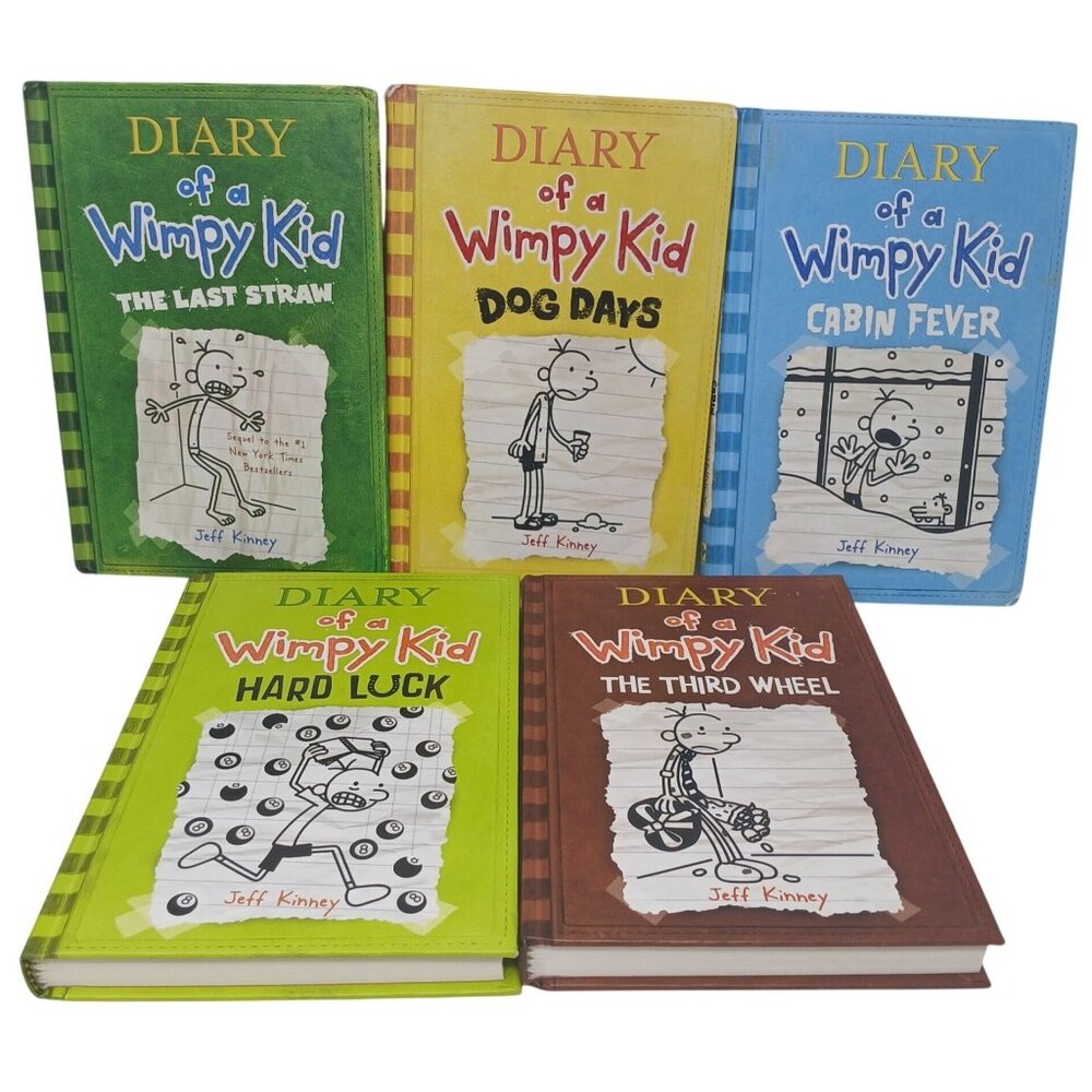 5 Diary Of A Wimpy Kid Hardcover Books By Jeff  Kinney #H2